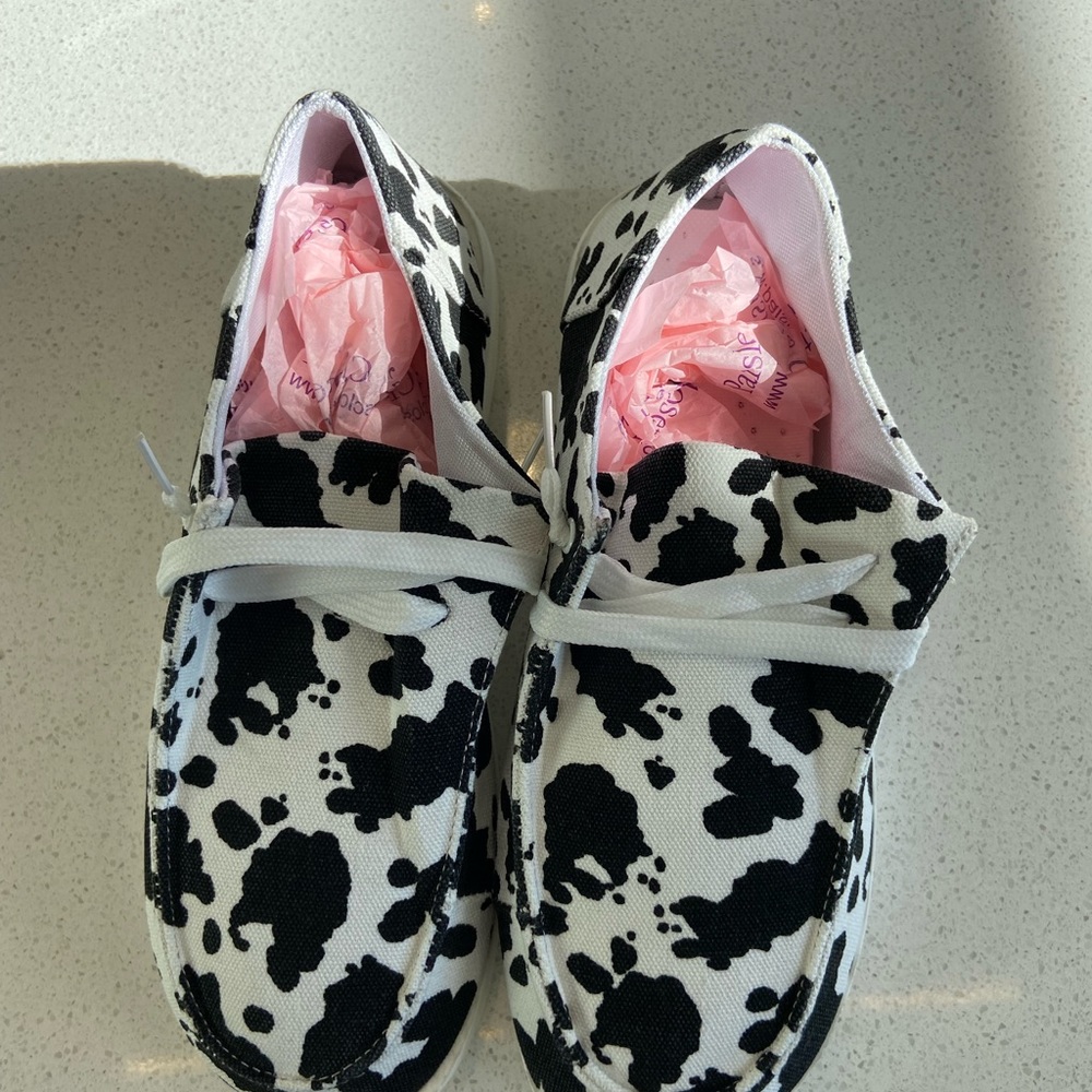 Cow print shoes
